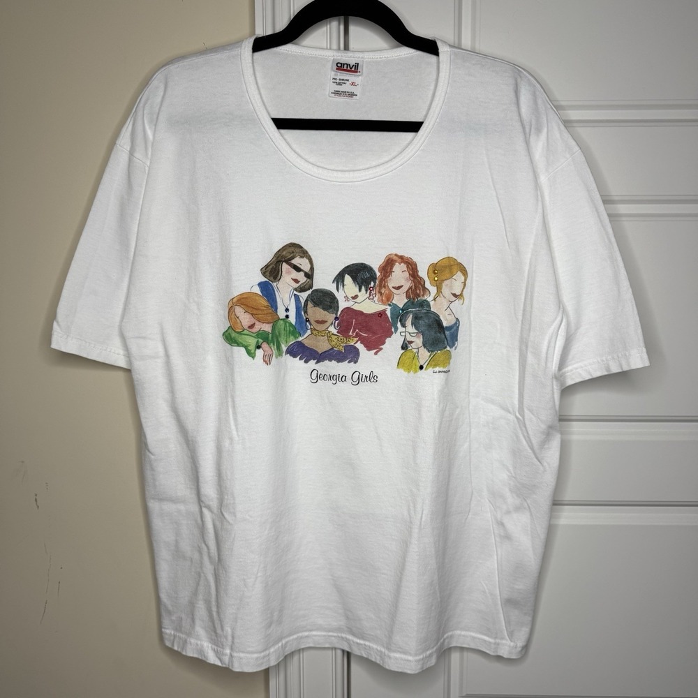 Vintage CJ GAPS Georgia Girls Graphic T Shirt Women's X-Large Bedazzled Y2K 2000